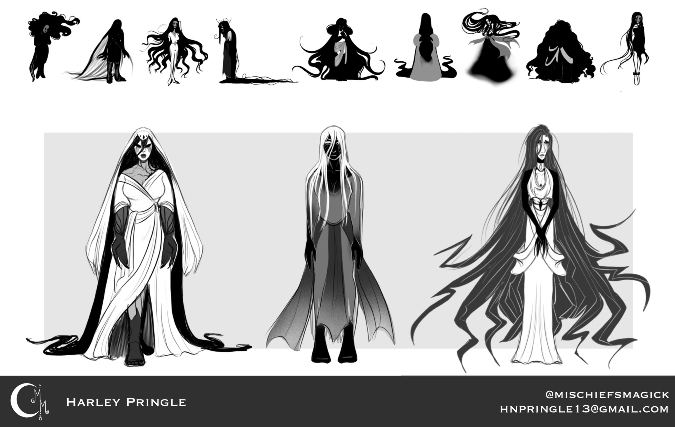 “Grieving Goddess”: Thumbnails & Concepts